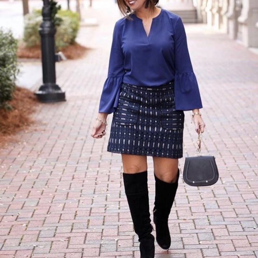 Loft textured lace skirt